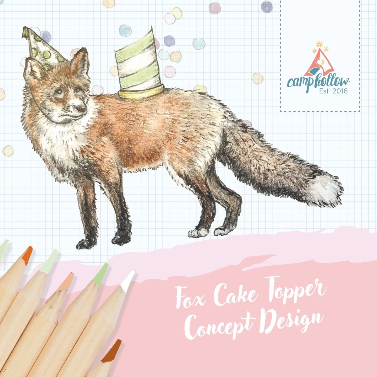 PRE ORDER Red Fox Cake Topper