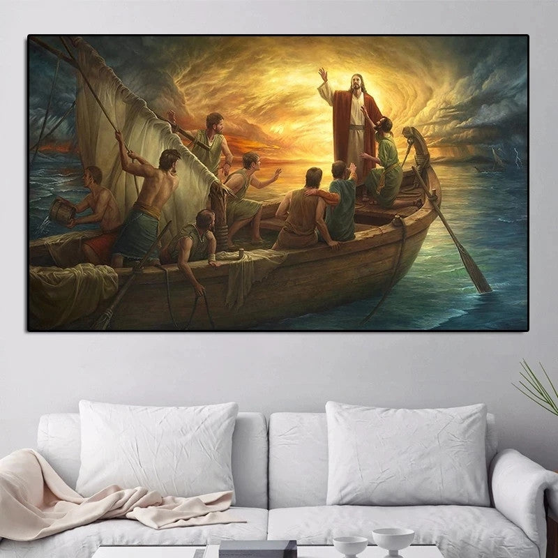 Christianartbag Home Decor, Christian God Famous Painting Jesus Herding The Sheep Canvas Posters and Prints Wall Art Pictures for Living Room Deor Cuadros