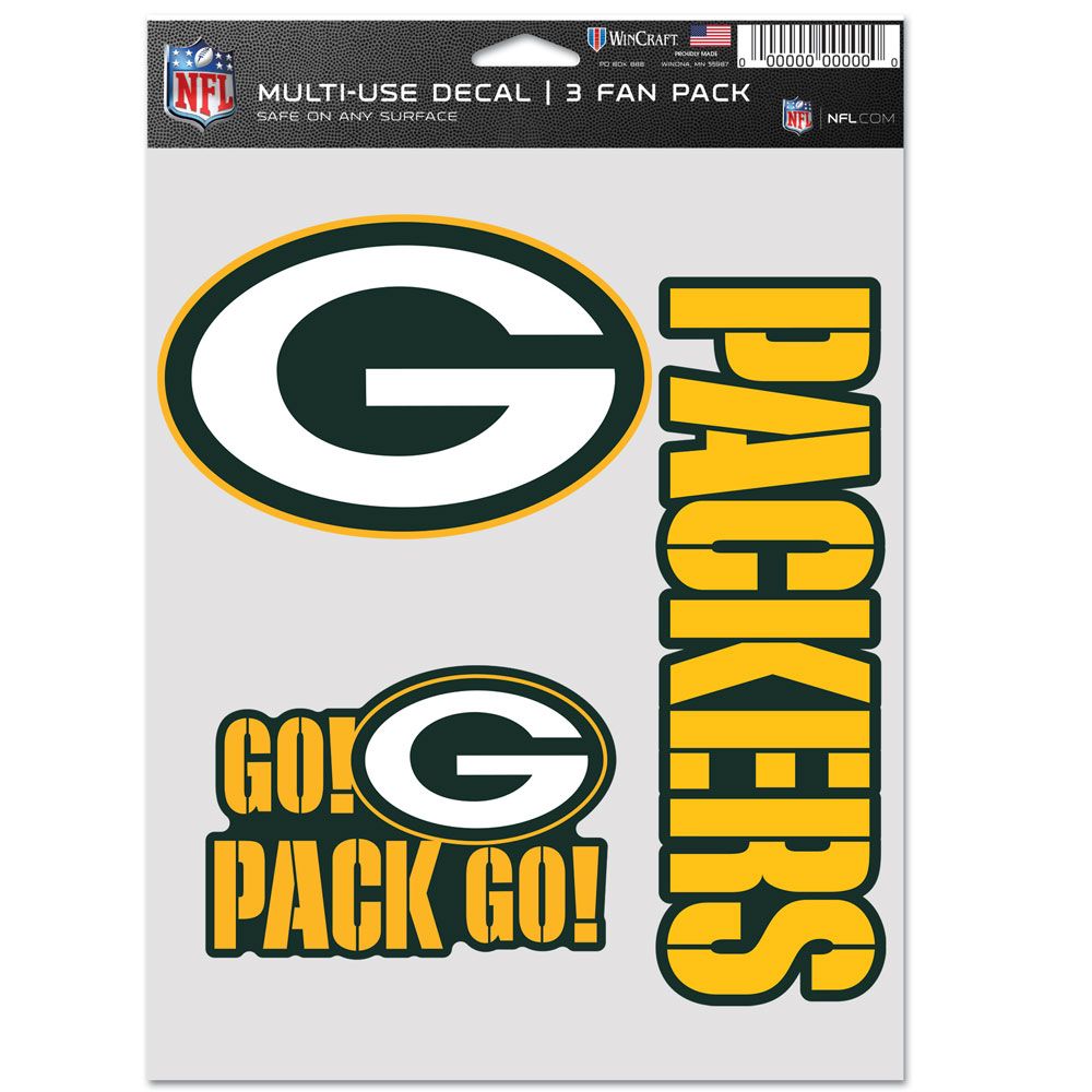 Green Bay Packers Multi Use 3 Pack Fan Decal