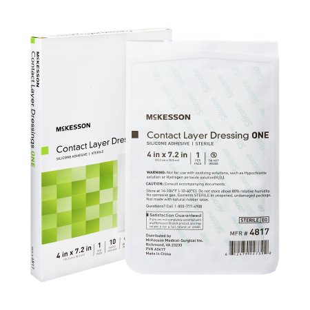Wound Contact Layer Dressing McKesson 4 X 7.2 Inch Sterile