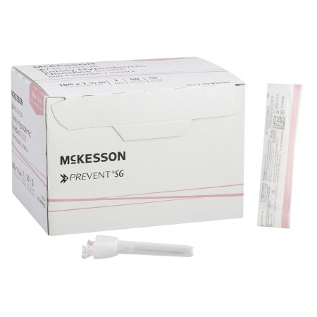 Safety Hypodermic Needle McKesson Prevent SG 1-1/2 Inch Length 18 Gauge Regular Wall Sliding Safety Needle