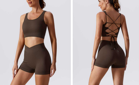 fashionable brown color yoga wear set