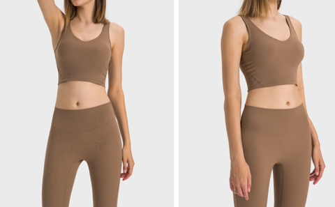 brown color bra and leggings