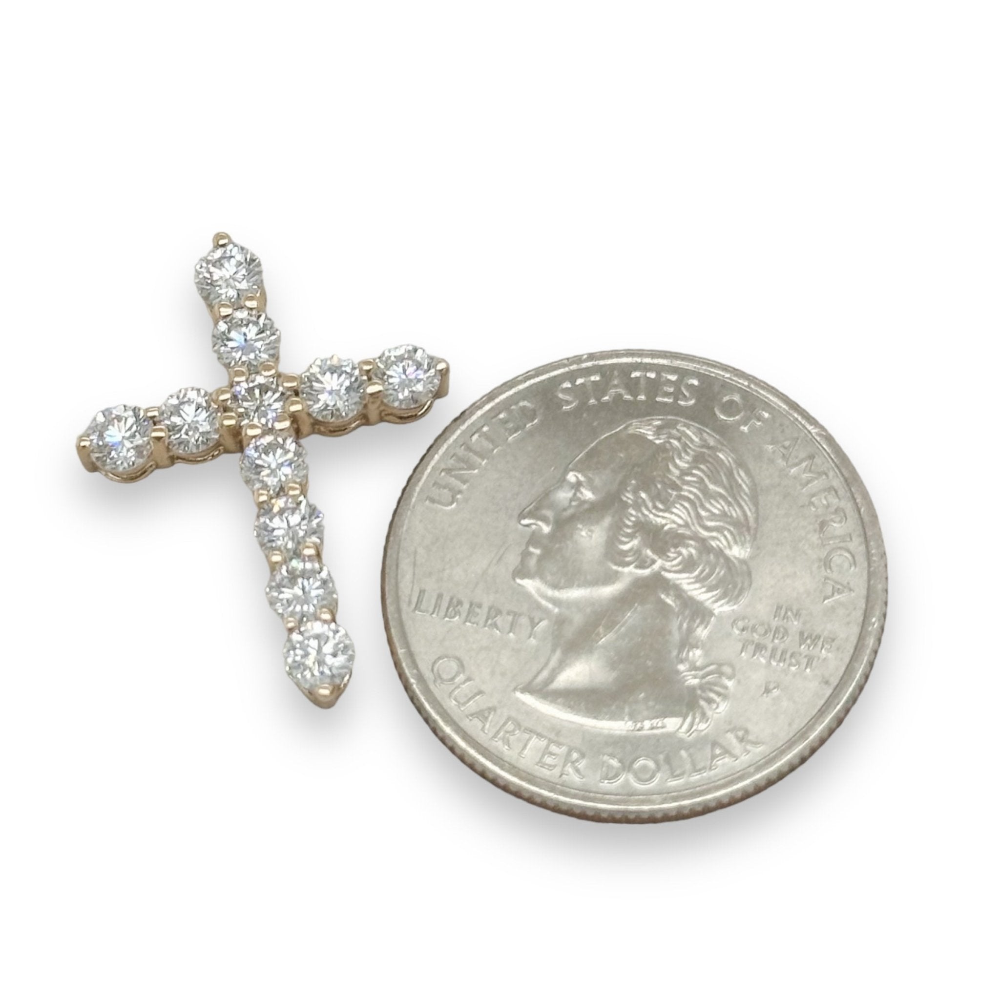 14K Y Gold E/VS1 1.50ctw Lab-Created Diamond Cross