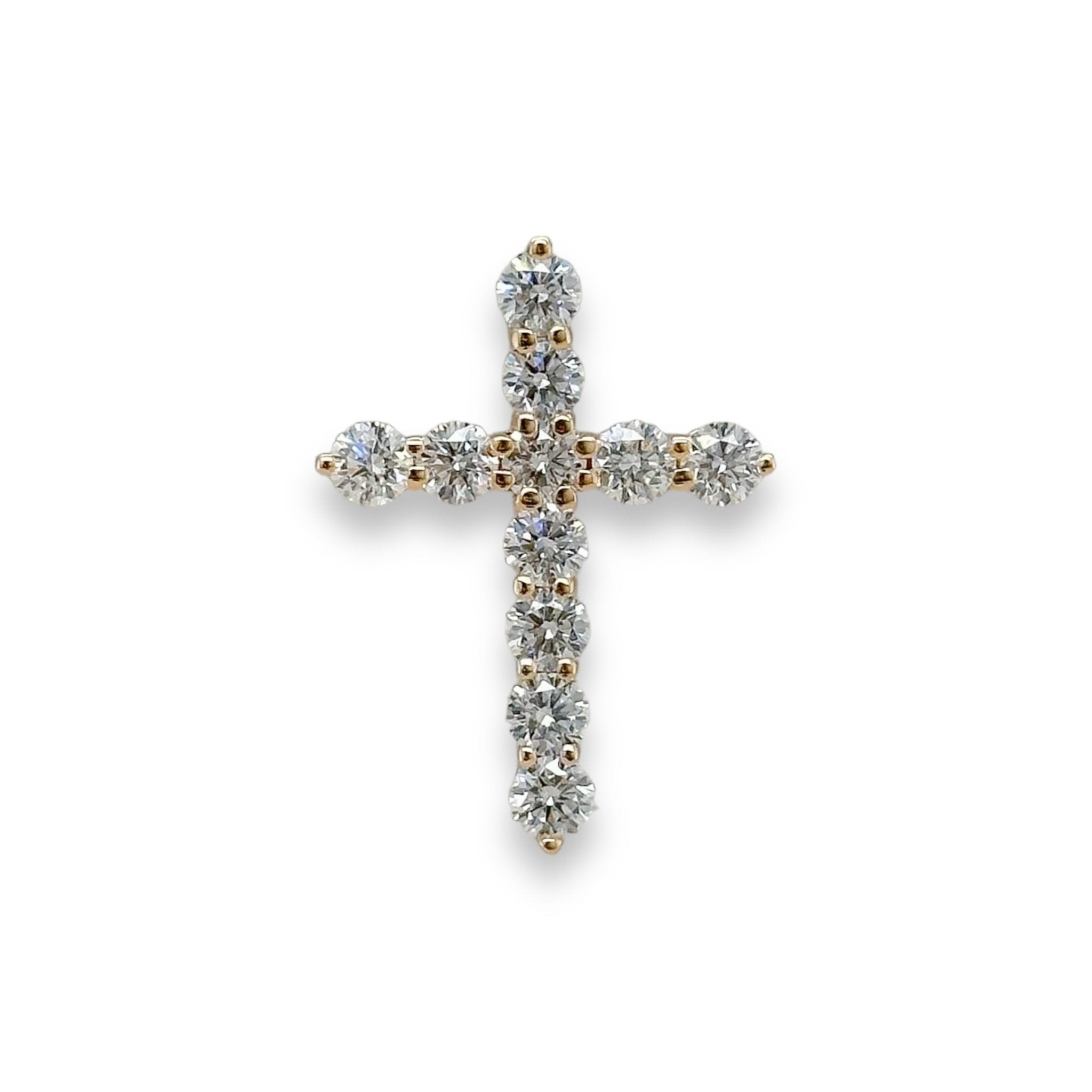 14K Y Gold E/VS1 1.50ctw Lab-Created Diamond Cross