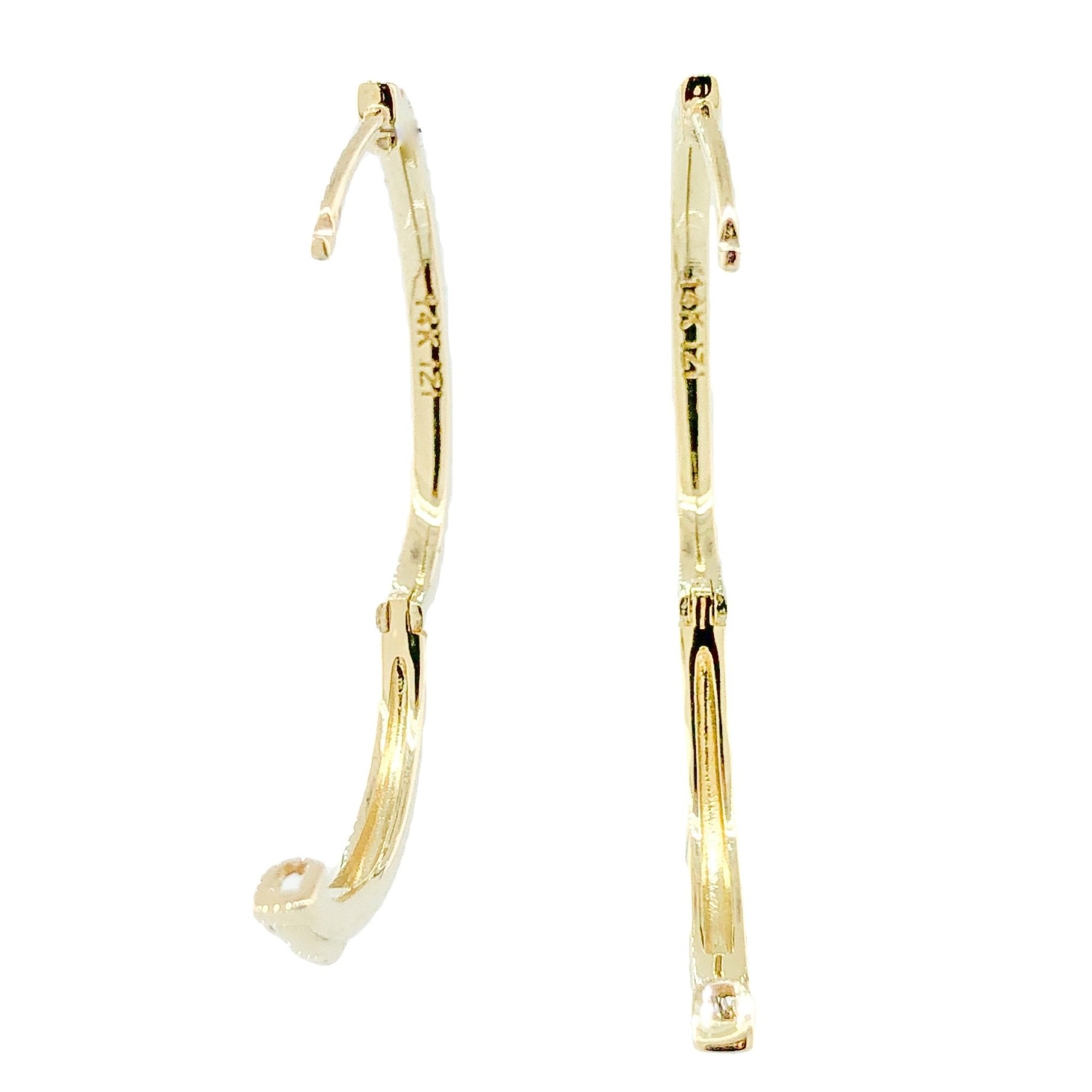 14K Y Gold 0.50ctw SI1/H-I Diamond Oval Hoops