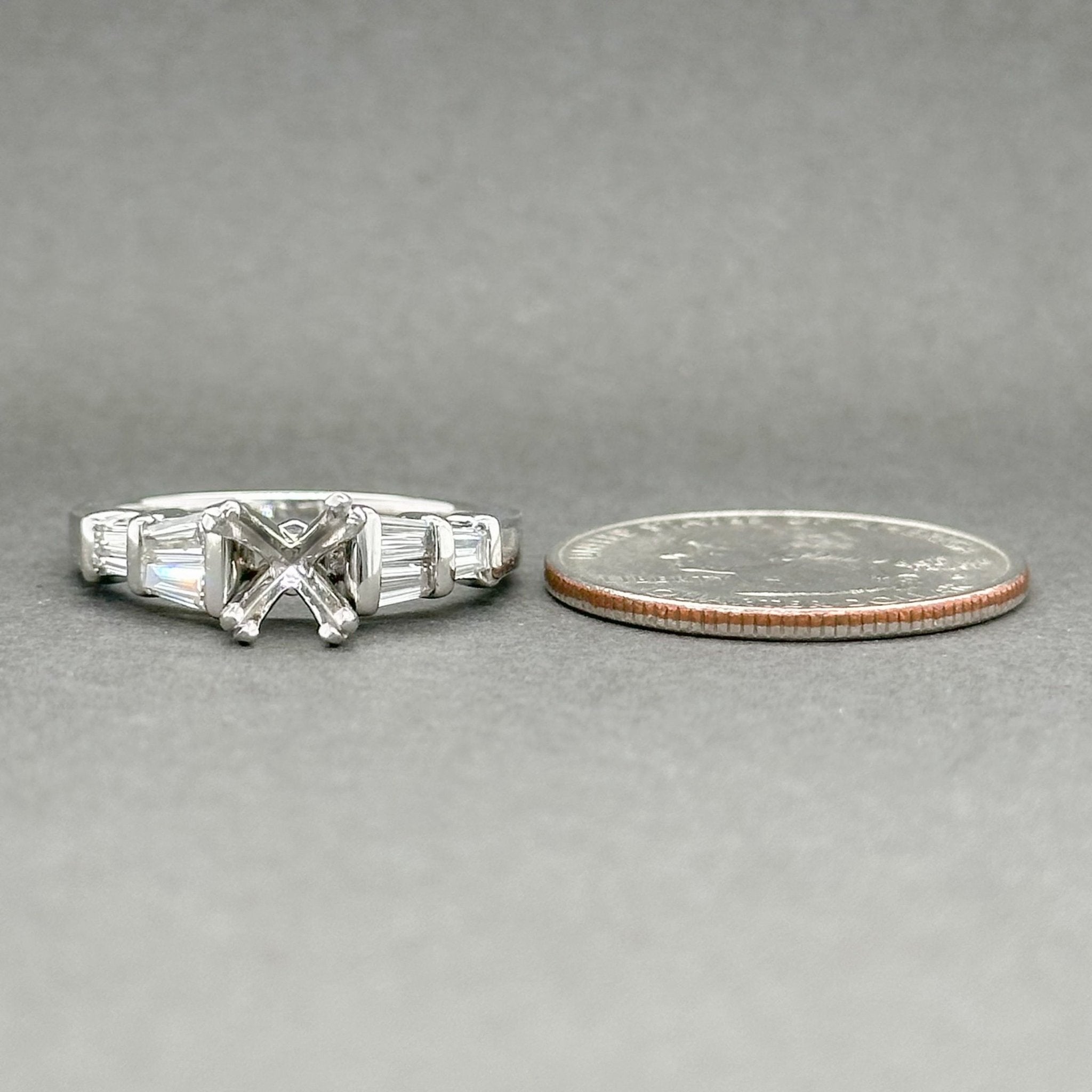 Estate Platinum 0.63ctw G-H/VS1 Diamond Engagement Ring Semi-Mount