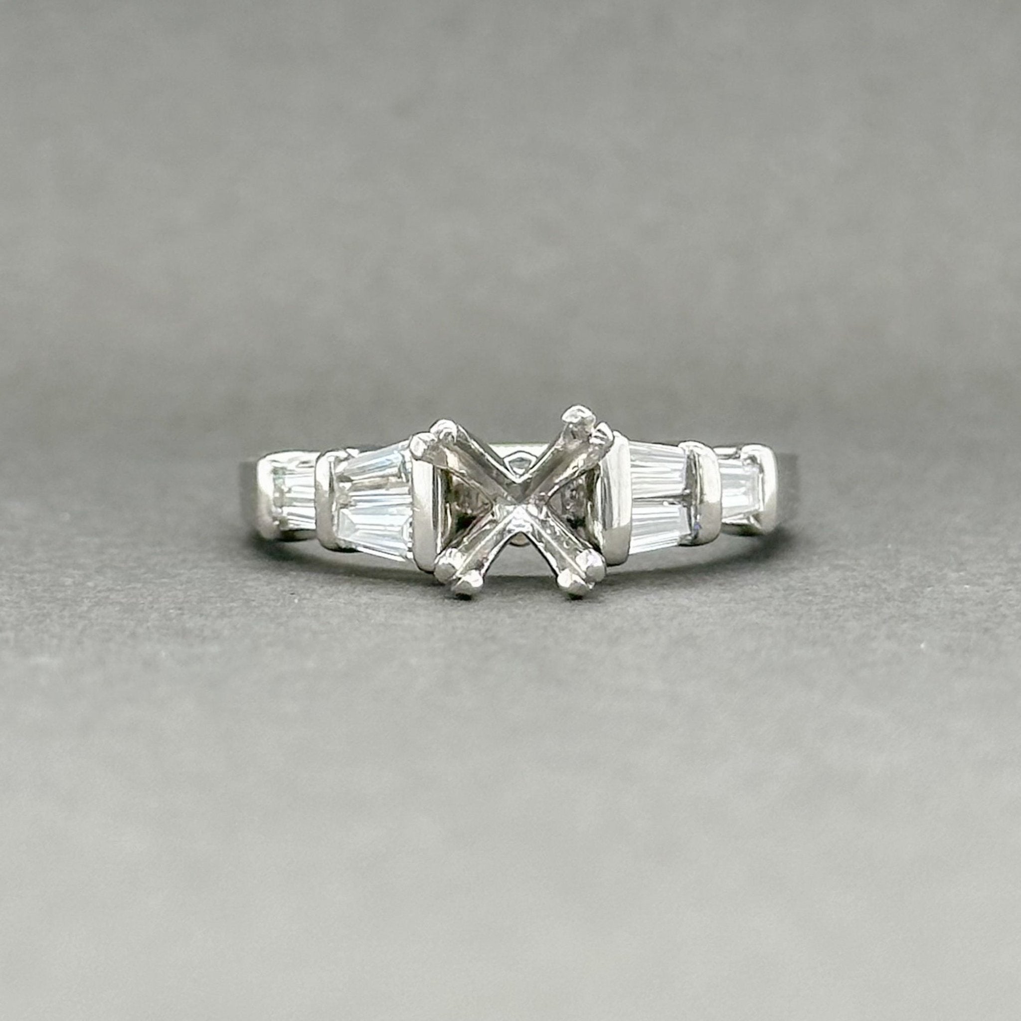 Estate Platinum 0.63ctw G-H/VS1 Diamond Engagement Ring Semi-Mount