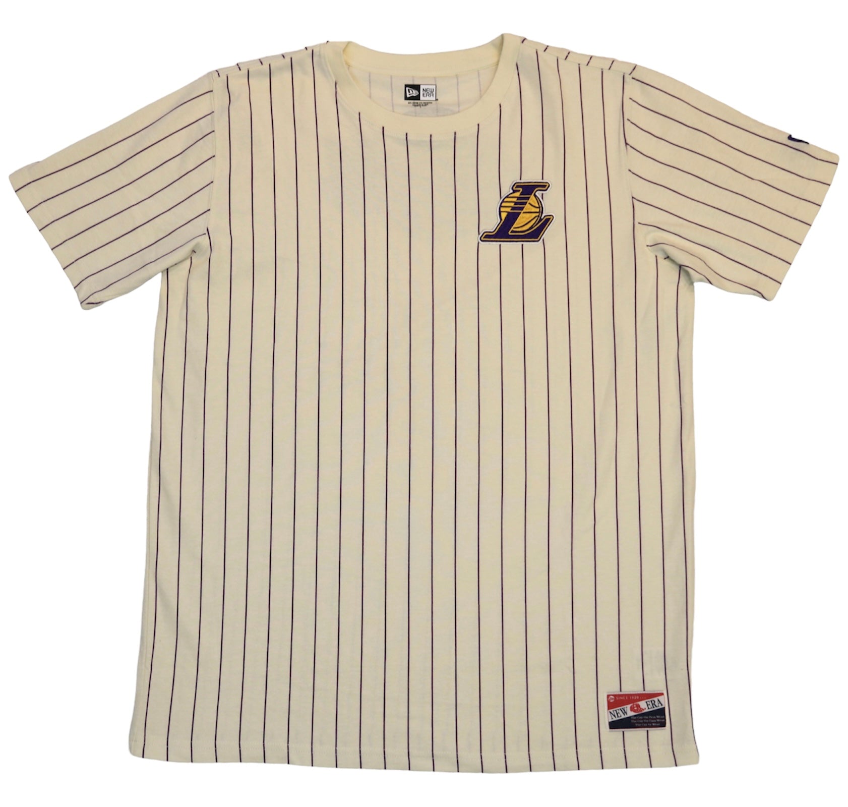 Lakers Throwback Pinstripe Logo Tee