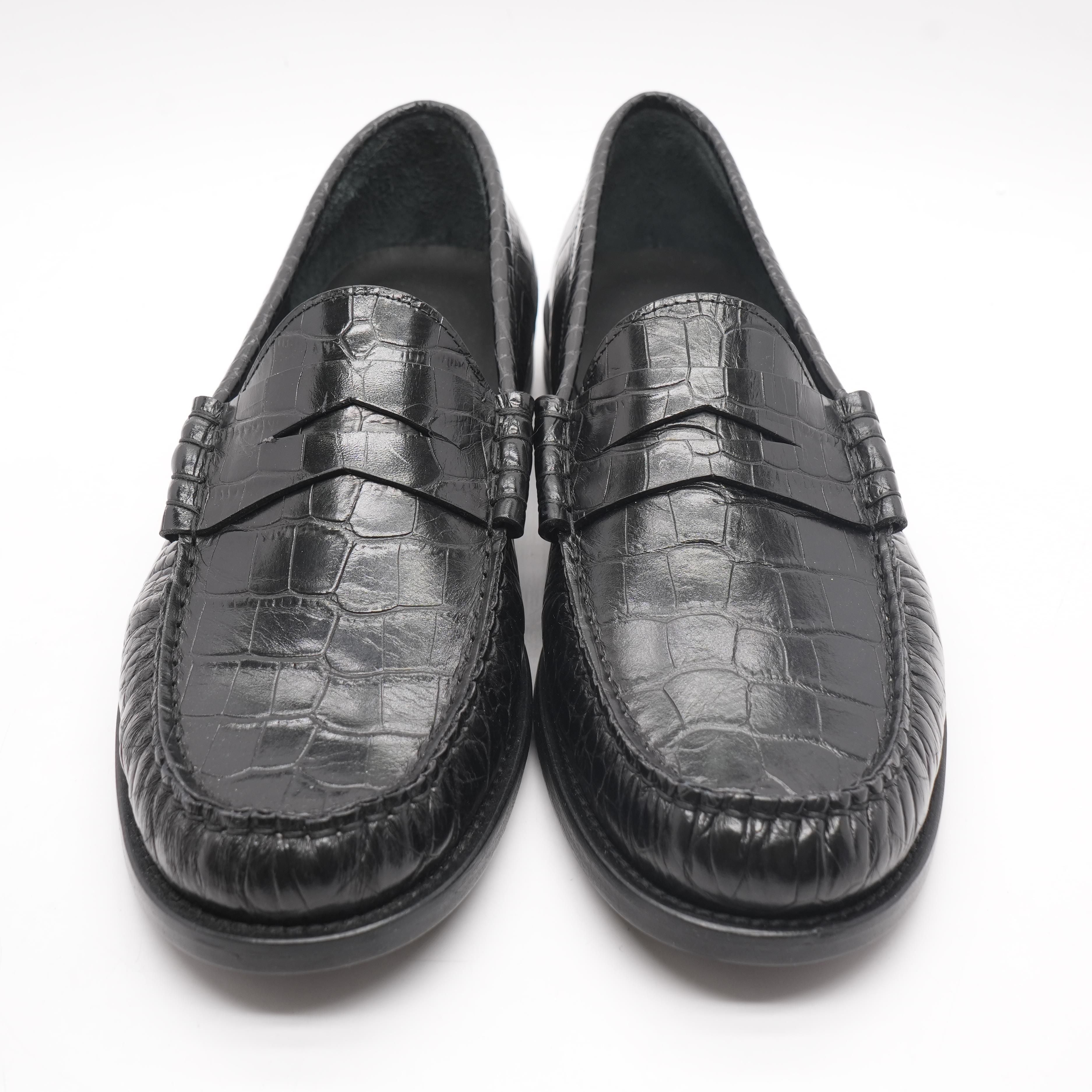 Croc Slip On Black Loafer Shoes