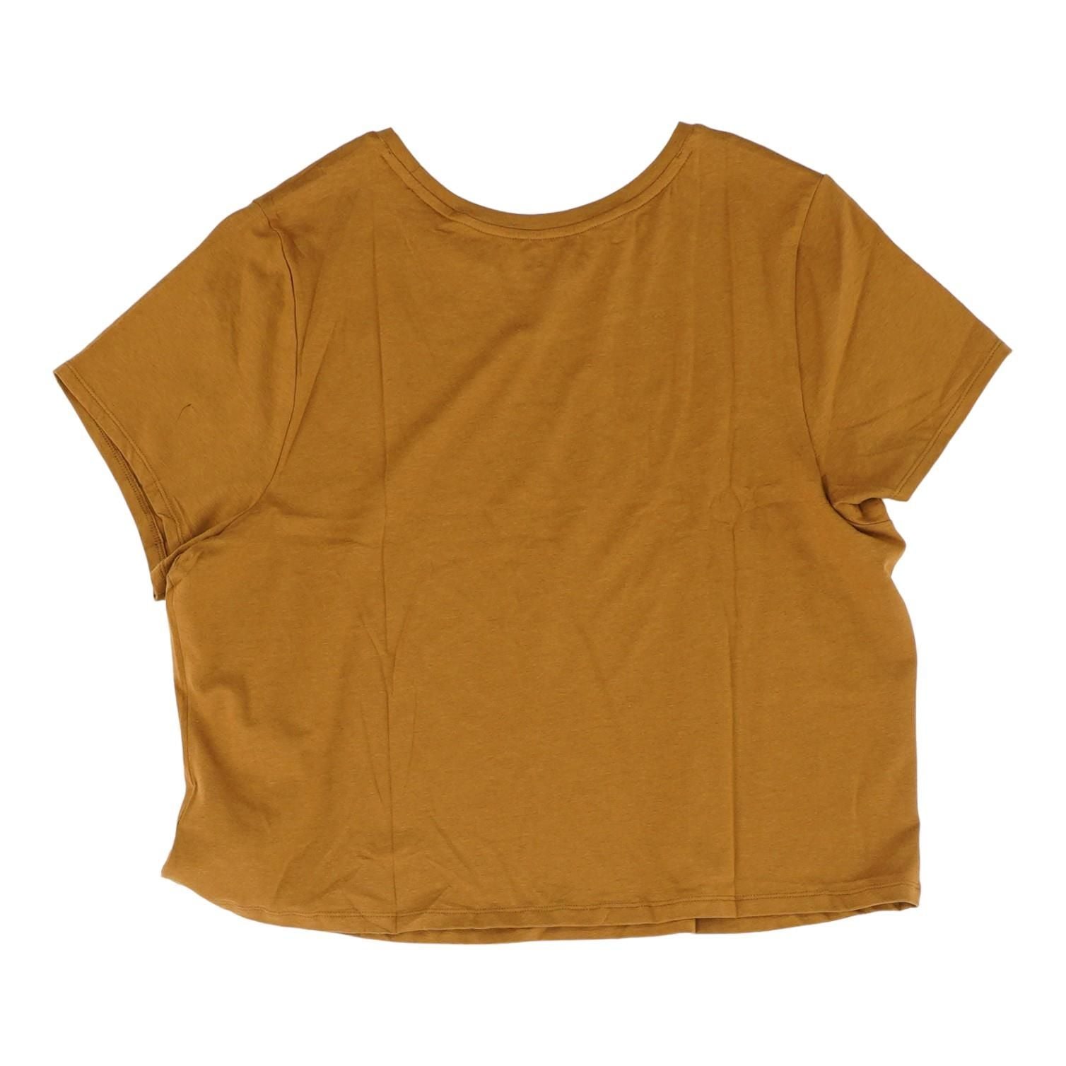 Tan Solid Crewneck T-Shirt