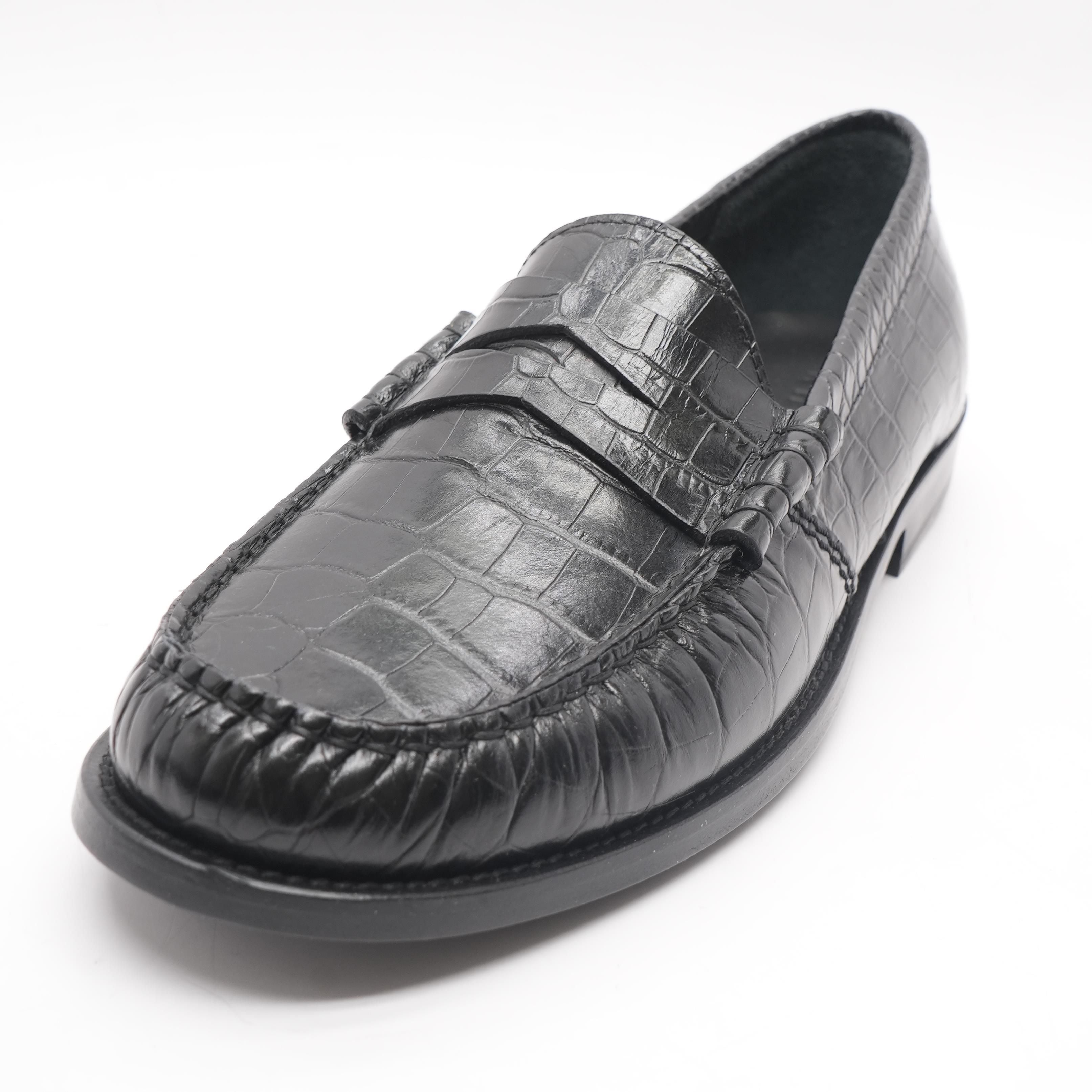 Croc Slip On Black Loafer Shoes