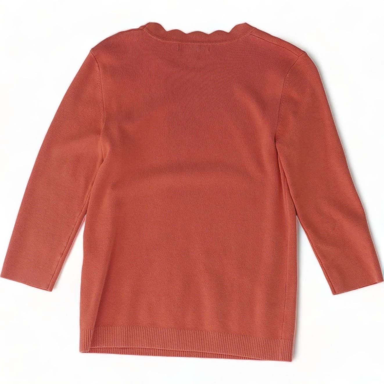 Peach Solid Crewneck Sweater