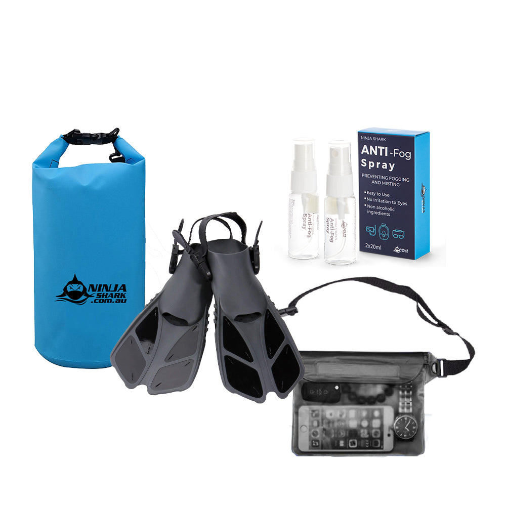 Snorkelling Accessories (Fins+Bag+Pouch+Antifog)