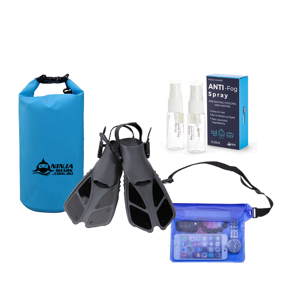 Snorkelling Accessories (Fins+Bag+Pouch+Antifog)