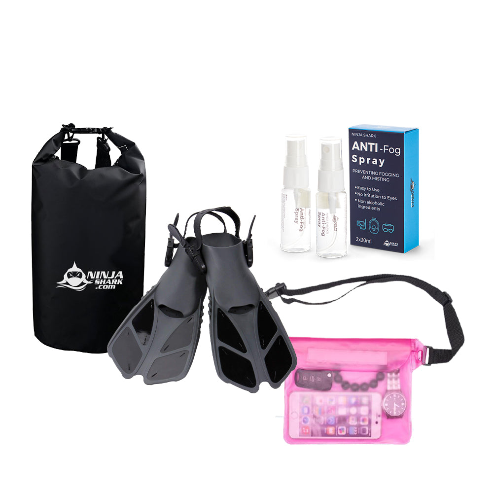 Snorkelling Accessories (Fins+Bag+Pouch+Antifog)