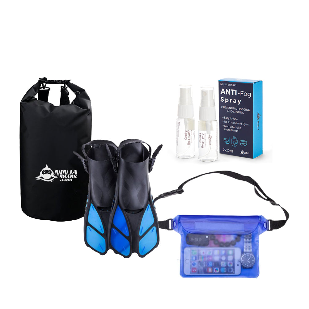 Snorkelling Accessories (Fins+Bag+Pouch+Antifog)