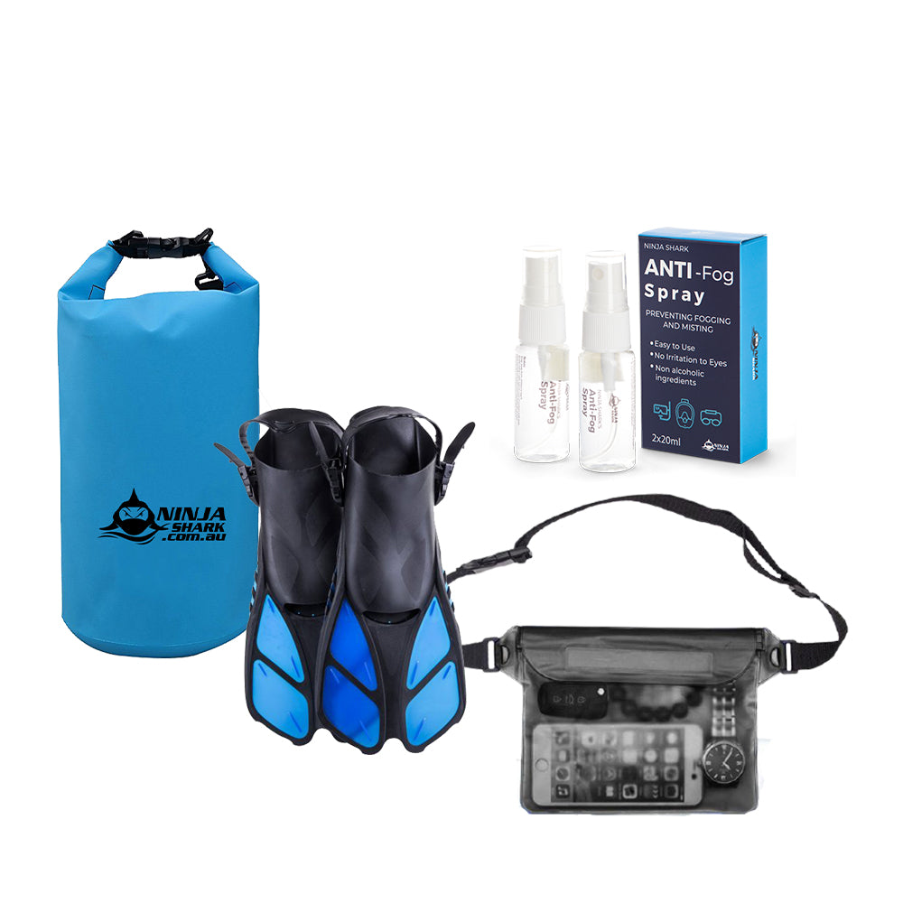 Snorkelling Accessories (Fins+Bag+Pouch+Antifog)