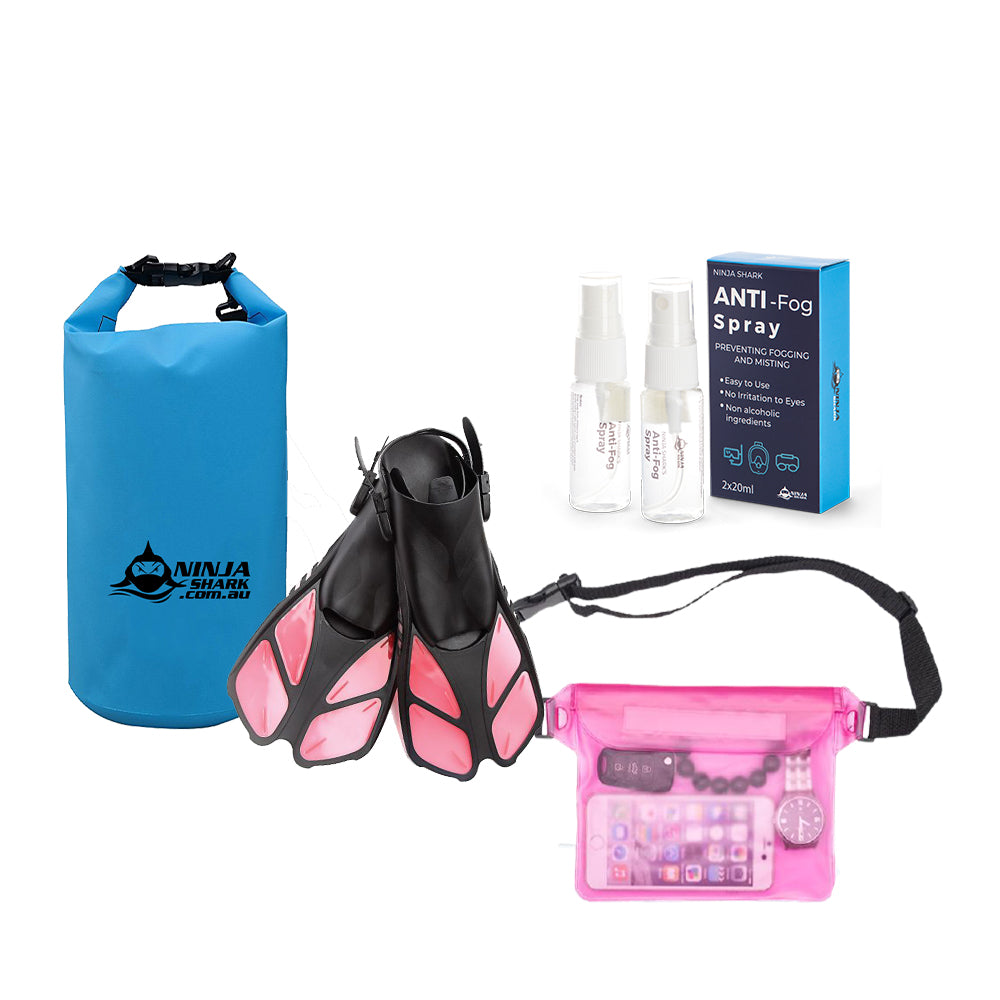 Snorkelling Accessories (Fins+Bag+Pouch+Antifog)