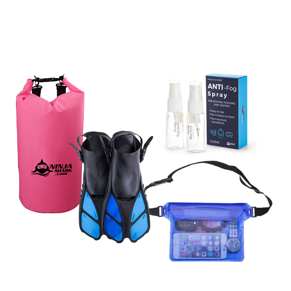 Snorkelling Accessories (Fins+Bag+Pouch+Antifog)