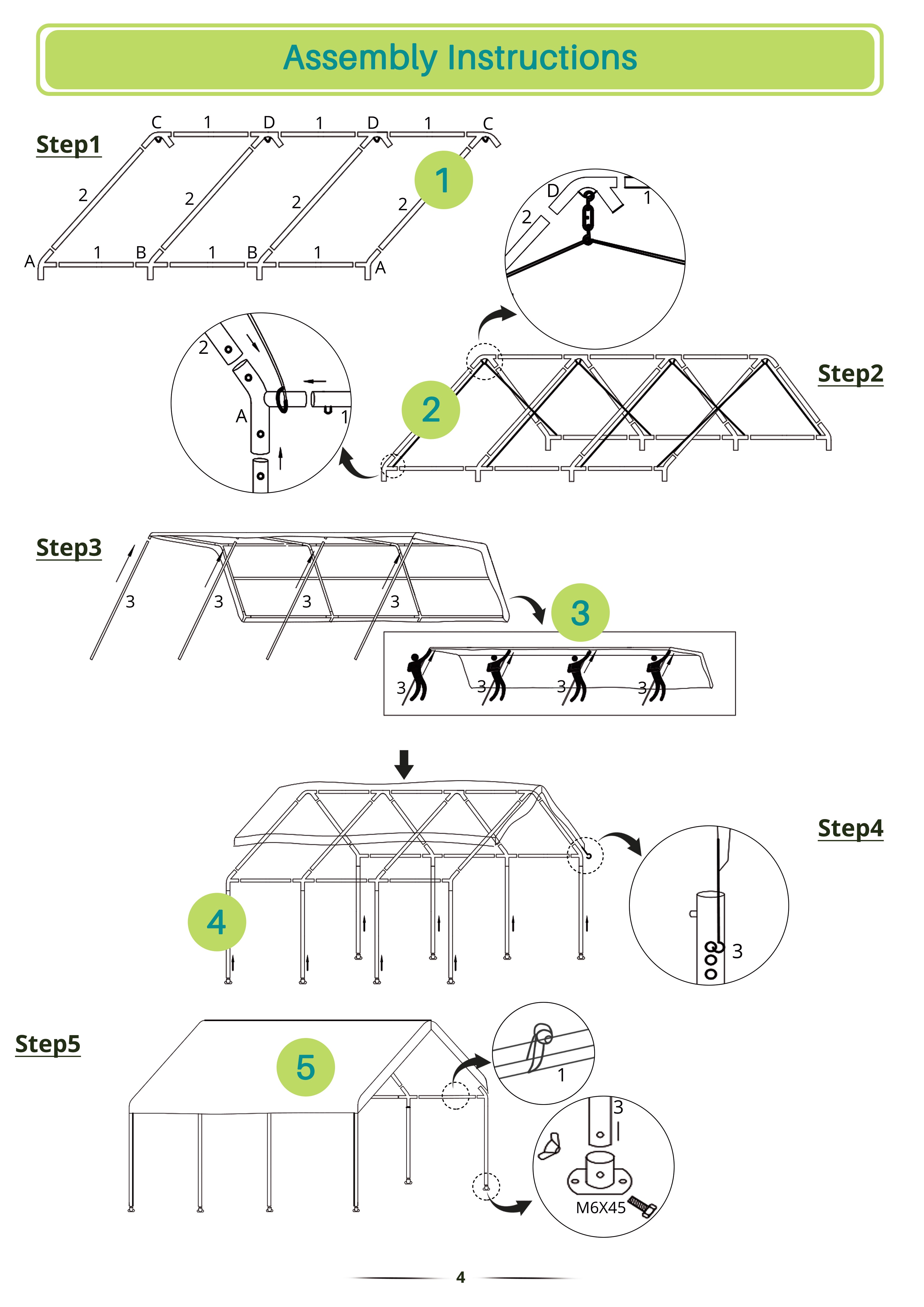Party Tent Carport Canopy Instructions Quictent