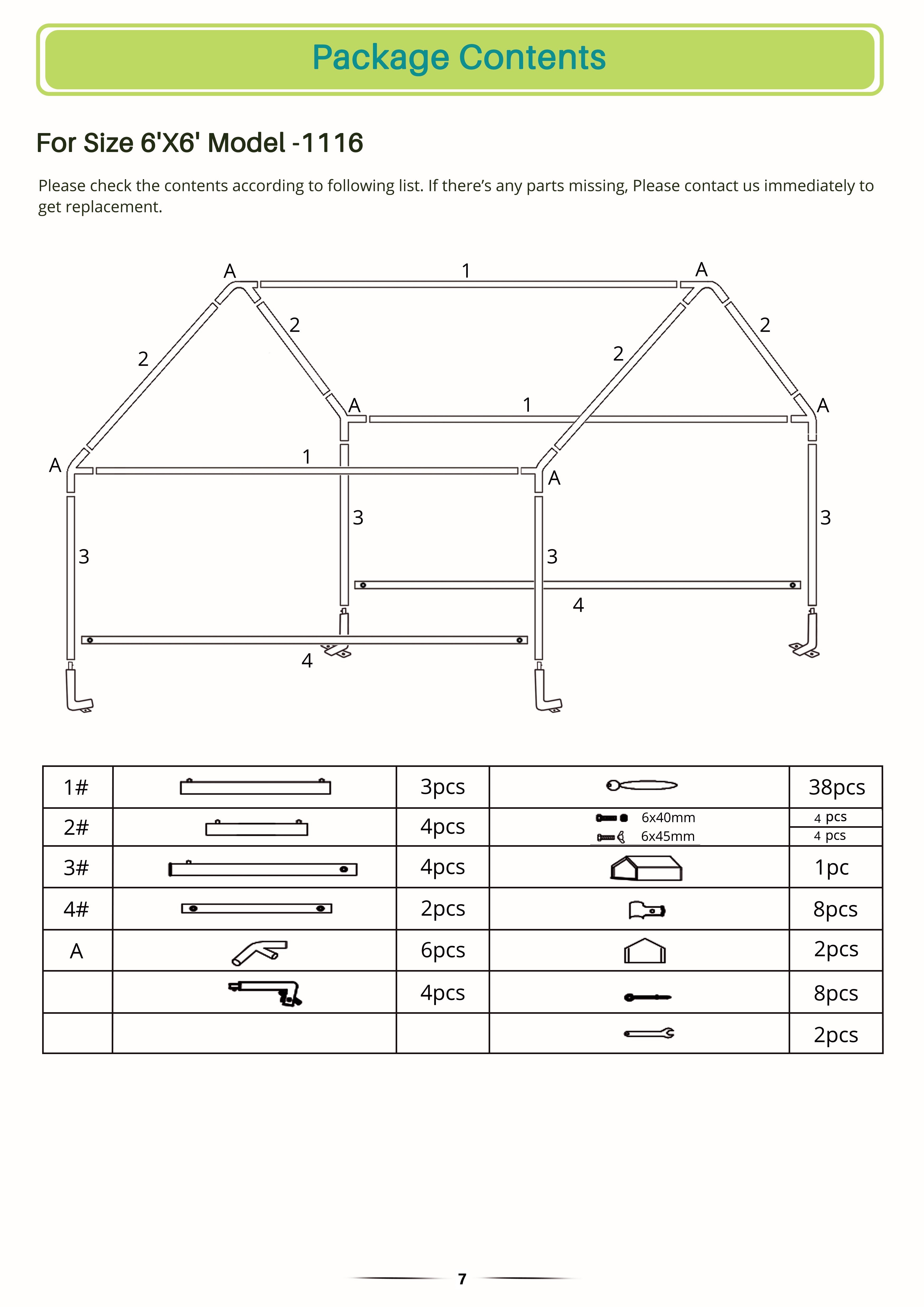Carport Instructions - ML A12YS GM1116 Carport Instructions - ML A12YS GM1116