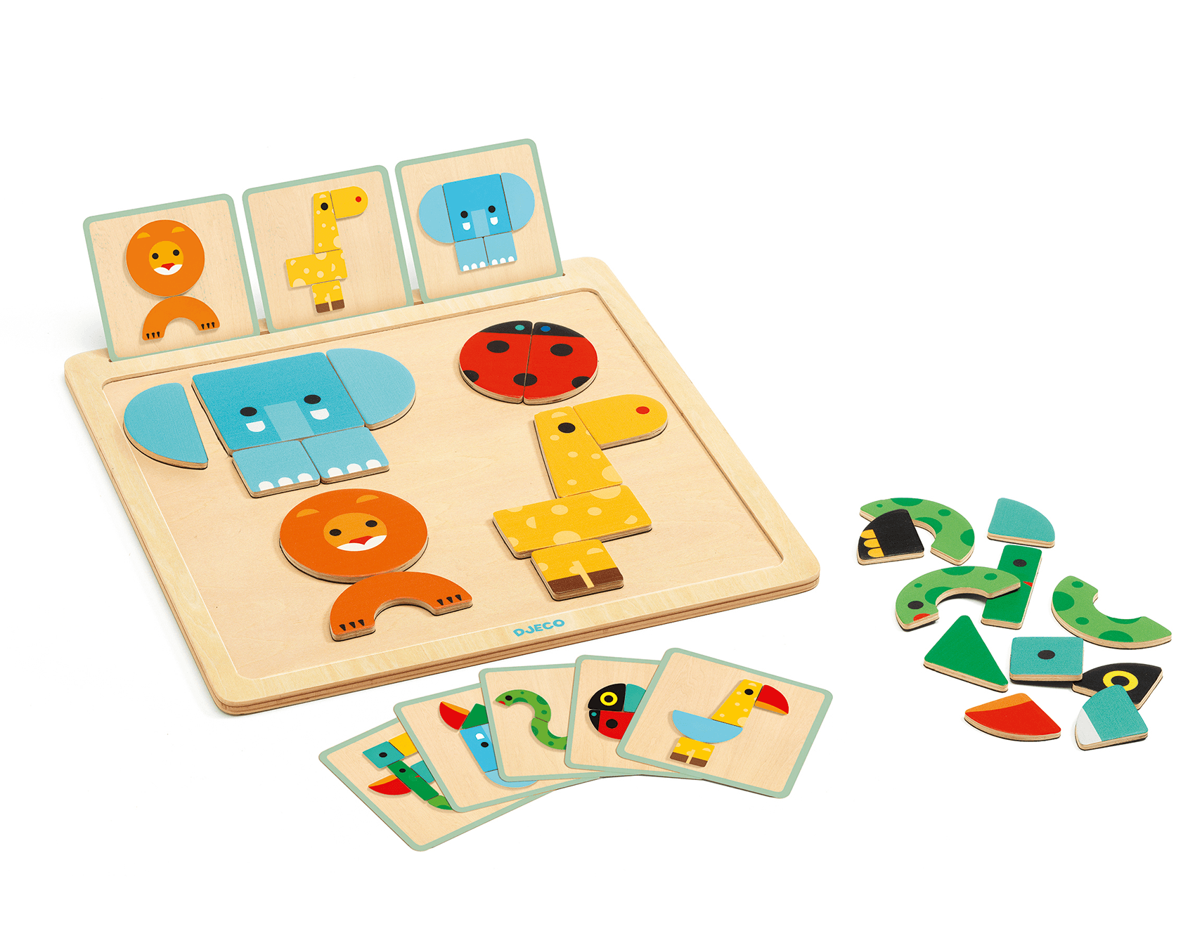 Animals and Shapes Wooden Puzzle & Game