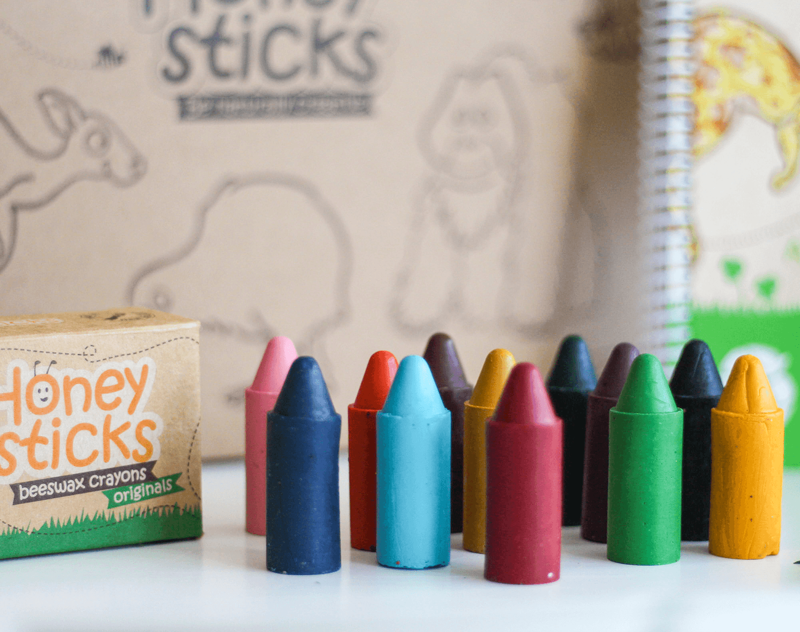 Natural Beeswax Crayons - Set of 12