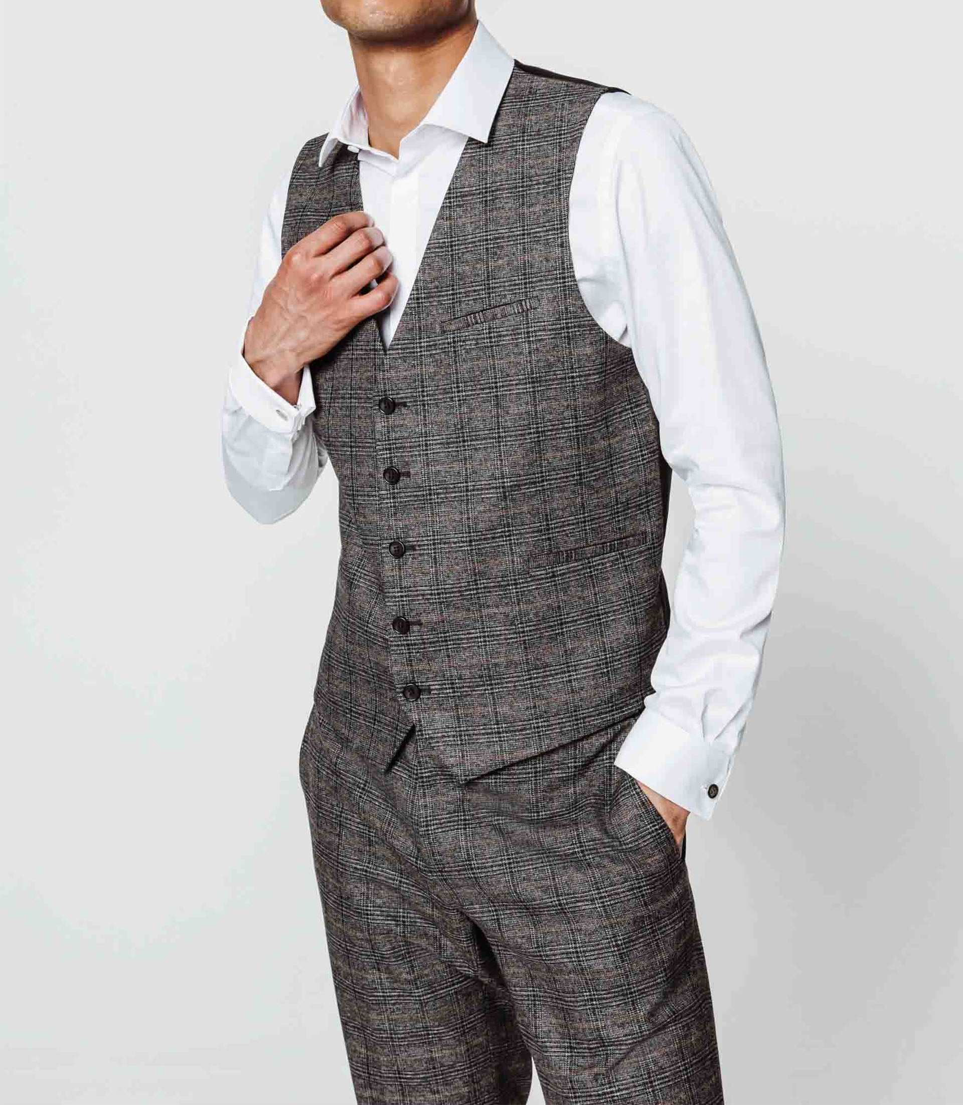 Gilet ville marron Gilet Izac Chemise Ville Pantalon Casual Pull Chemise Casual Cravate