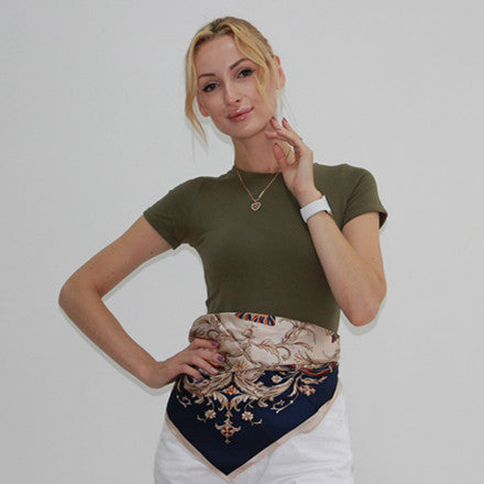 silk scarf tie on waist