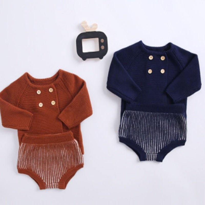 Knitted Striped Set