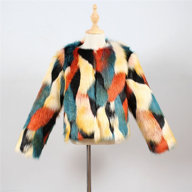 Patchwork Faux Fur Jacket