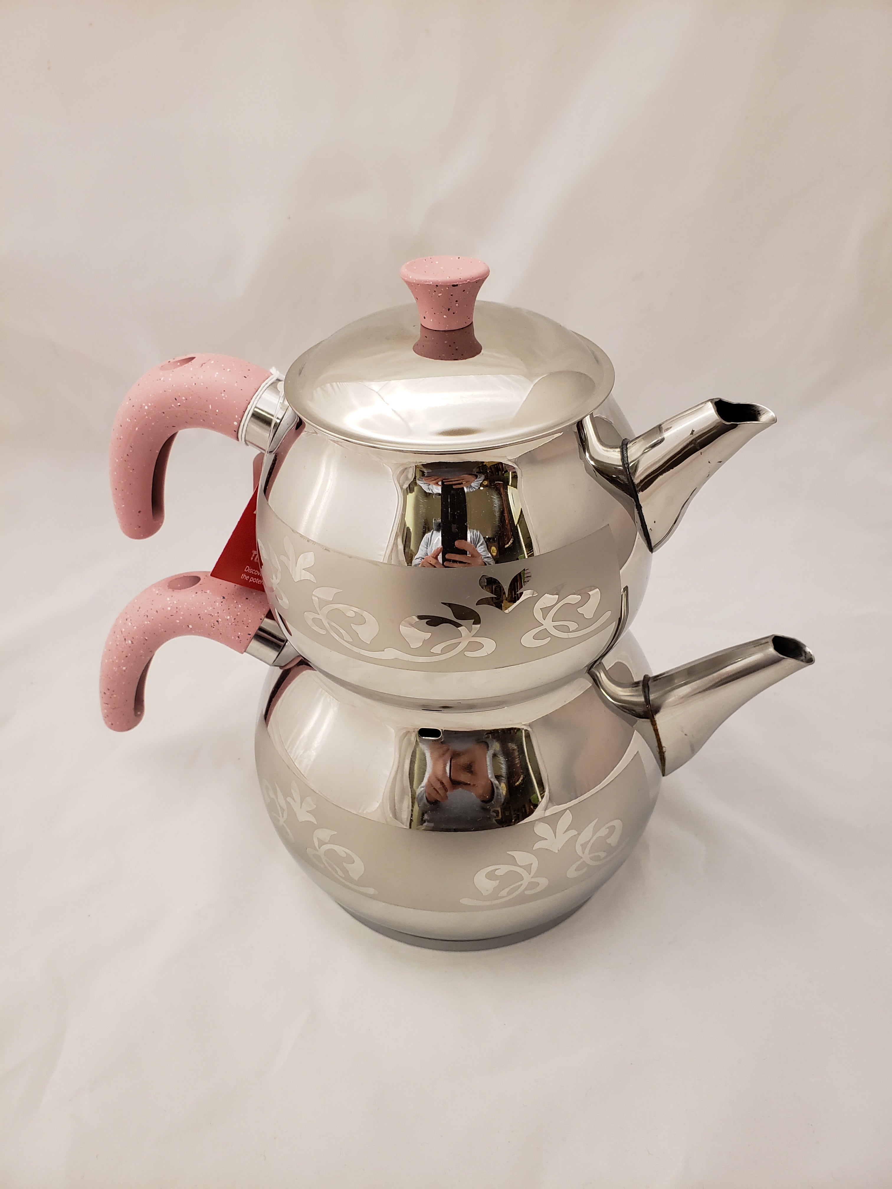 FMS Stainless Steel Turkish Tea Pots - 4003 Flower