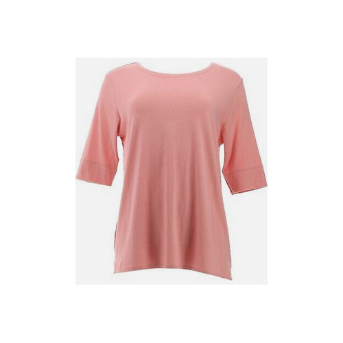 Cuddl Duds Cotton Core Elbow-Sleeve Tee (Pink, X-Small) A470038