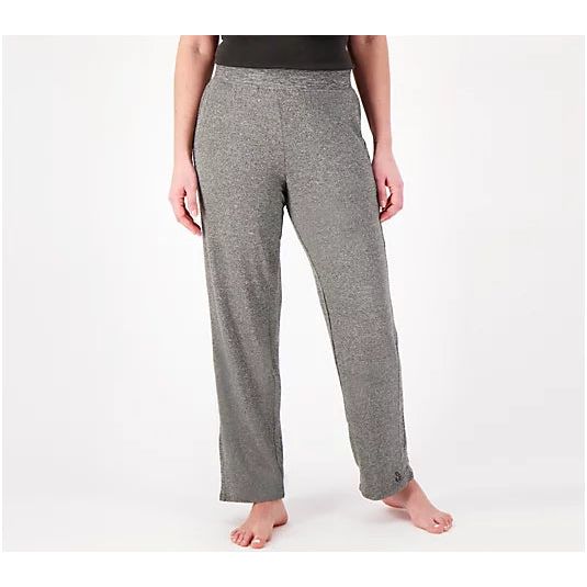 Cuddl Duds Seriously Soft Straight Leg Pants (Hthr BlackPeppe, X-Small) A586770