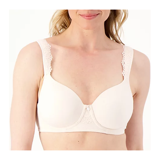 Breezies Luxe Lace Wirefree T-Shirt Bra (Soft Shell, 36C) A275668