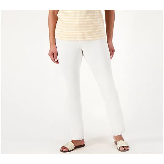 Denim & Co. Coolmax All Season Straight Leg Jean (White, 10P) A575174