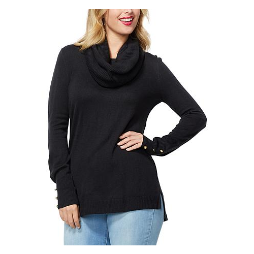 IMAN Comfy Chic Sweater and Circle Scarf (BLACK, XS) 768134