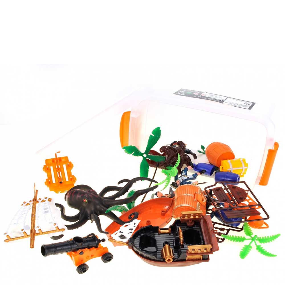 Bucket Of Pirate Action Figures Playset