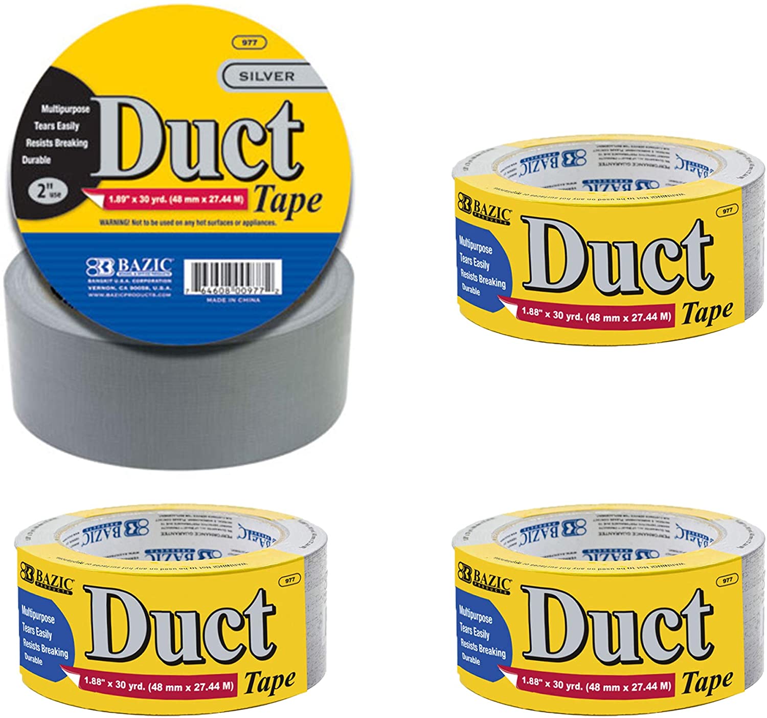 Silver Colored Duct Tape 1.88 Inch X 30 Yards