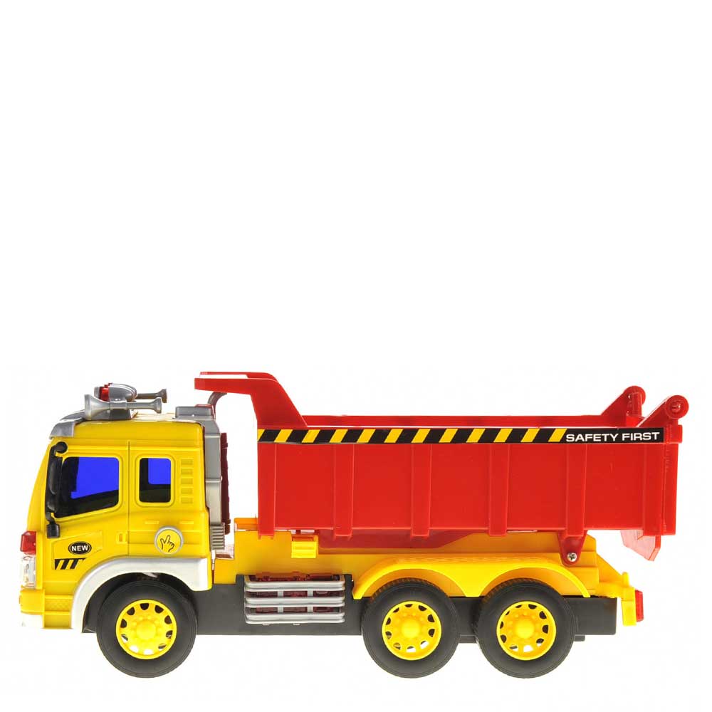 Friction Powered Dump Truck Toy With Lights And Sound