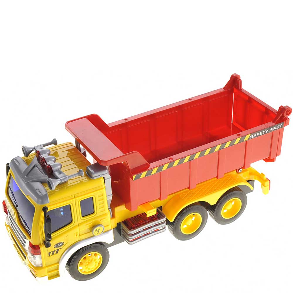 Friction Powered Dump Truck Toy With Lights And Sound