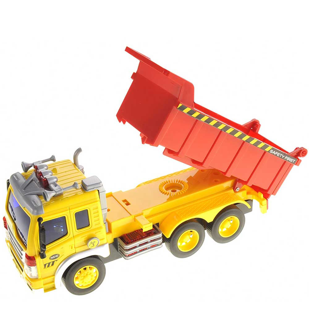 Friction Powered Dump Truck Toy With Lights And Sound