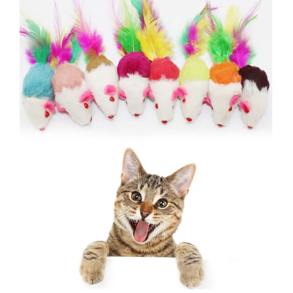 1 pcs Pet Toys Furry Mouse Cat Real Fur