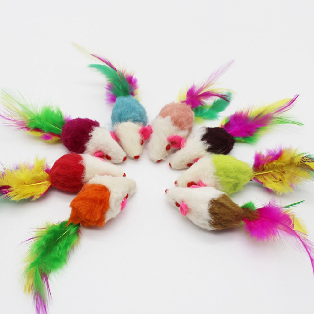 1 pcs Pet Toys Furry Mouse Cat Real Fur