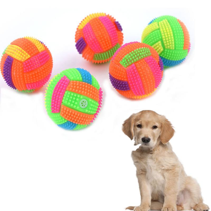 Interactive Elasticity Ball Dog Chew Flash Light Toy