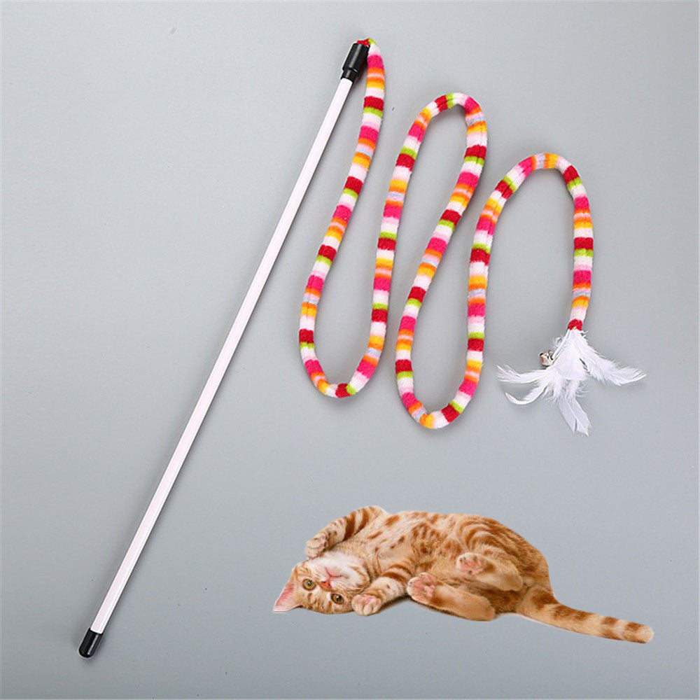 Kitten cat toy Chaser Stick Rainbow  Streamer