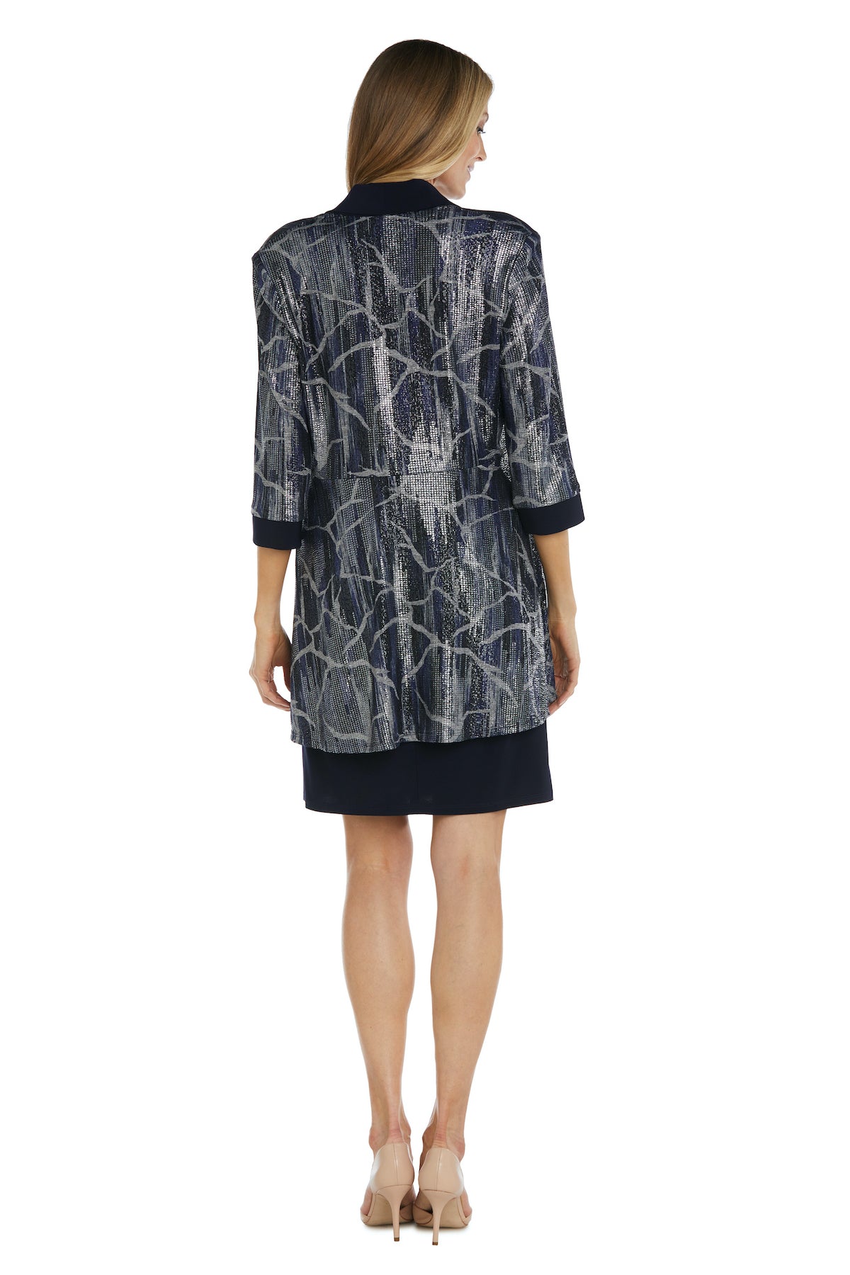 Two-Piece Print Foil and Ity Jacket Dress - Petite