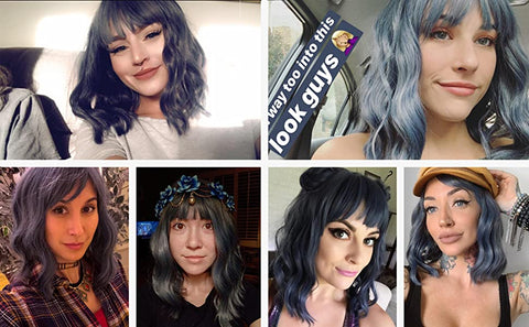 VCKOVCKO Mix Blue Wig