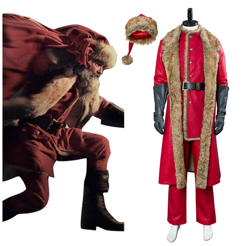 2018 Movie The Christmas Chronicles Santa Claus Red Set Outfit Cosplay Costume Halloween Carnival Suit